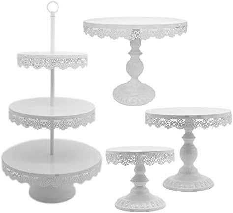 8 Inch / 10 Inch / 12 Inch / Three Layers Iron Cake Stand Round Pedestal Dessert Holder Cupcake Disp | Amazon (US)