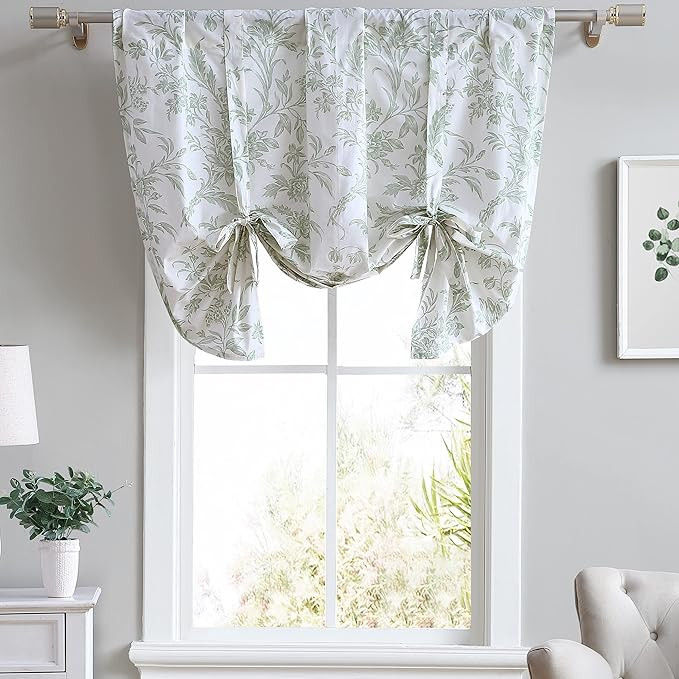 Laura Ashley Home - Cotton Pole Top Valance, Stylish & Lightweight Window Treatment for Home Deco... | Amazon (US)