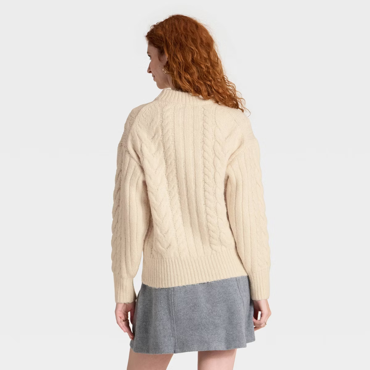 Women's Long Sleeve Cabled Tunic Sweater - A New Day™ | Target