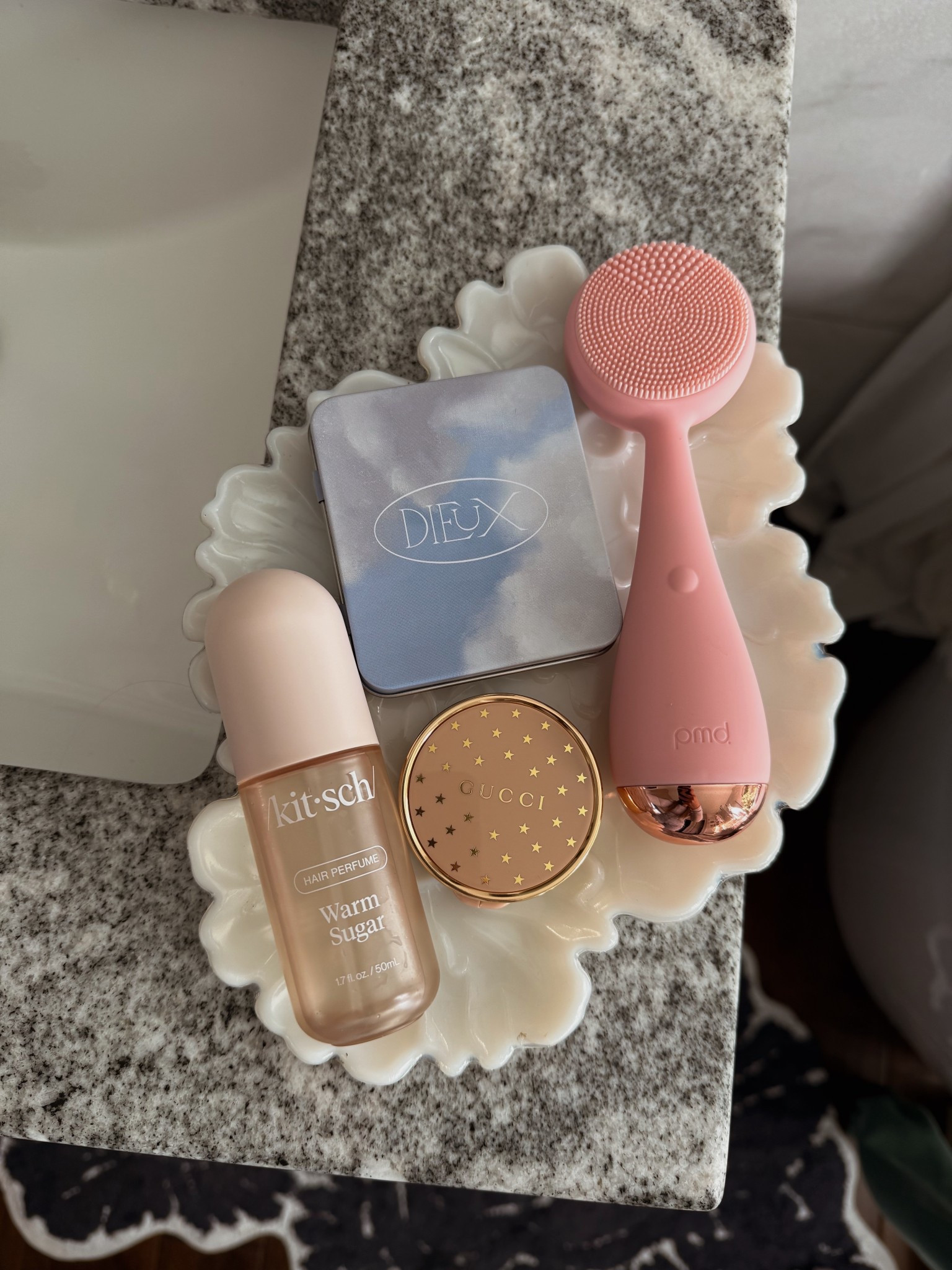 This mornings beauty lineup 🤍 pmd beauty face brush. Hair perfume. Reusable eye patches. Gorgeous pink Gucci blush  

#LTKFindsUnder50 #LTKBeauty