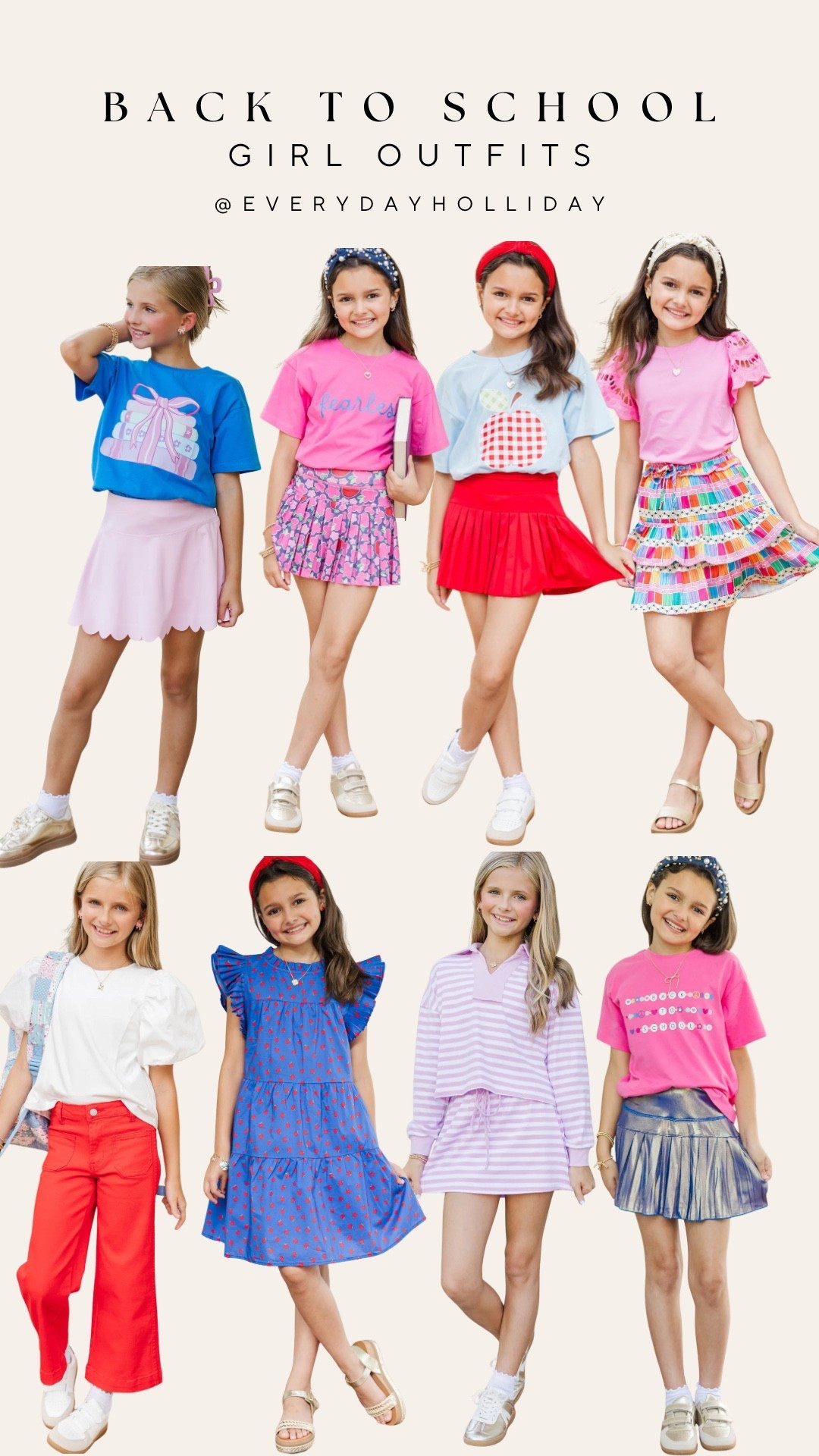 This back to school lineup from Mint Julep has the cutest first-day outfits — that “fearless” tee and pleated tennis skirt combo is so good 💕 Which look would your girl pick first?

#LTKootd #LTKKids #LTKSeasonal