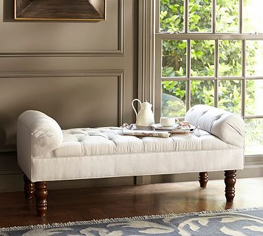 Lorraine Tufted Upholstered Bench (56") | Pottery Barn (US)