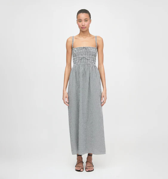 The Larissa Nap Dress - Black/Sand Gingham | Hill House Home US