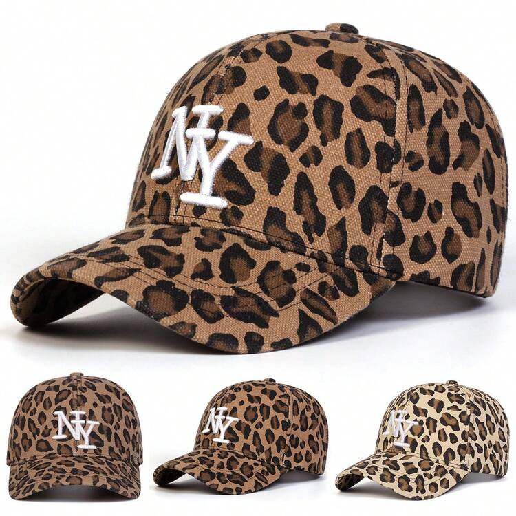 1pc Women Leopard Print LA Baseball Cap, Adjustable Outdoor Sun Protection Casual Hat, Suitable F... | SHEIN