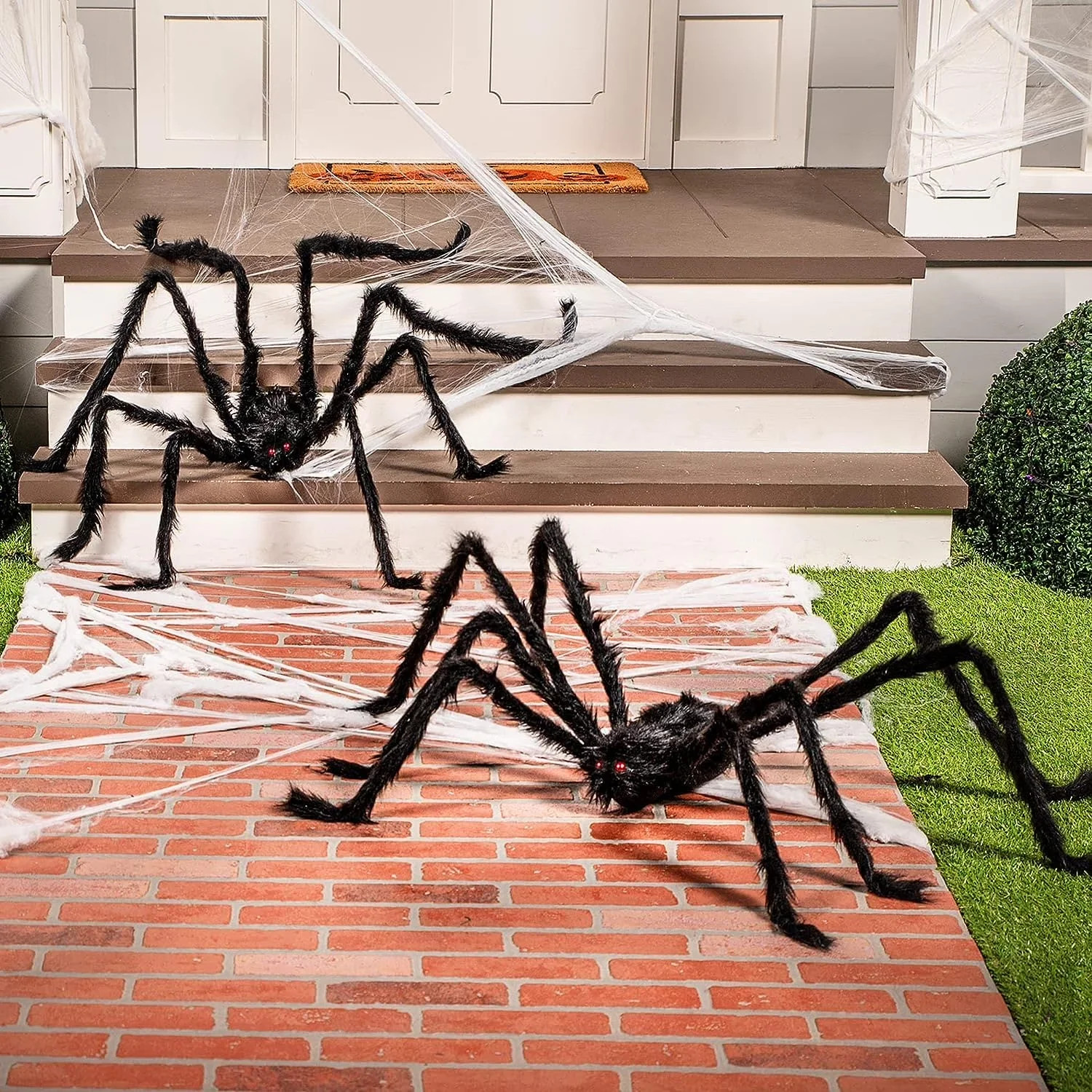 2 Pack 5 Ft. Halloween Black Giant Fake Hairy Spider | Wayfair North America