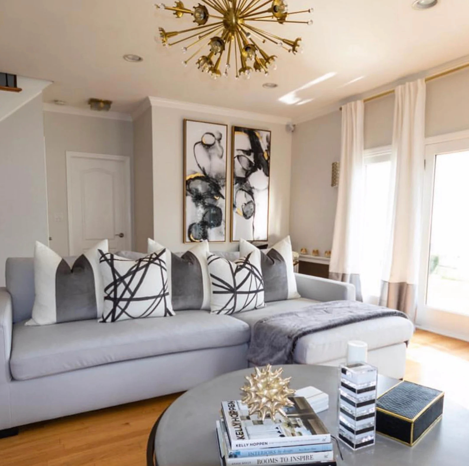 Channels // Ebony + Ivory | Kelly Wearstler fabric | linen throw pillow | designer linear pillow ... | Etsy (DACH)