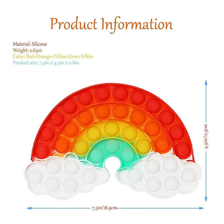 Flash Popup Bubble Fidget Rainbow with Clouds Novelty Toy | Walmart (US)