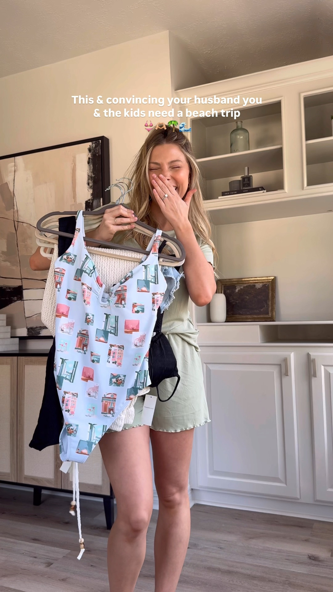 Beach vacation outfits | Abercrombie shorts & swim sale!! 30% off + code SHORTSAF stacks for an additional 15% off! Sizing: I’m wearing a M in the swim, and coverup pants, 27 in jean shorts, and S in linen shorts. 

#LTKItBag #LTKTravel #LTKSwim