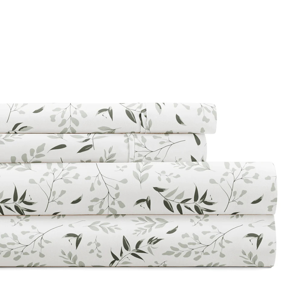 Tossed Foliage 4-Piece Pattern Sheet Set | Linens and Hutch