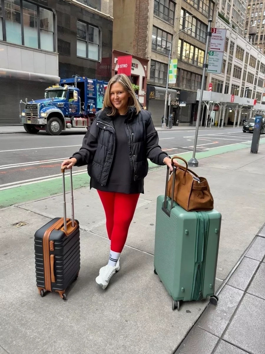 These spanx leggings are now $59! The crewneck is on sale too! Wearing a 2X in the crewneck and leggings, vest is a XXL! 

Plus size fashion, travel outfit, nyc outfit ideas, airport essentials

#LTKPlusSize #LTKMidsize #LTKSaleAlert