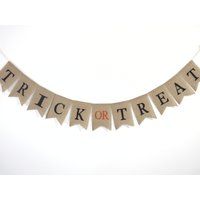 Trick Or Treat Burlap Banner, Halloween Decorations, Happy Halloween, Banner Bunting, Decor | Etsy (US)