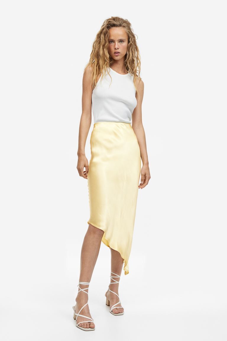 Asymmetric Satin Skirt | H&M (US)