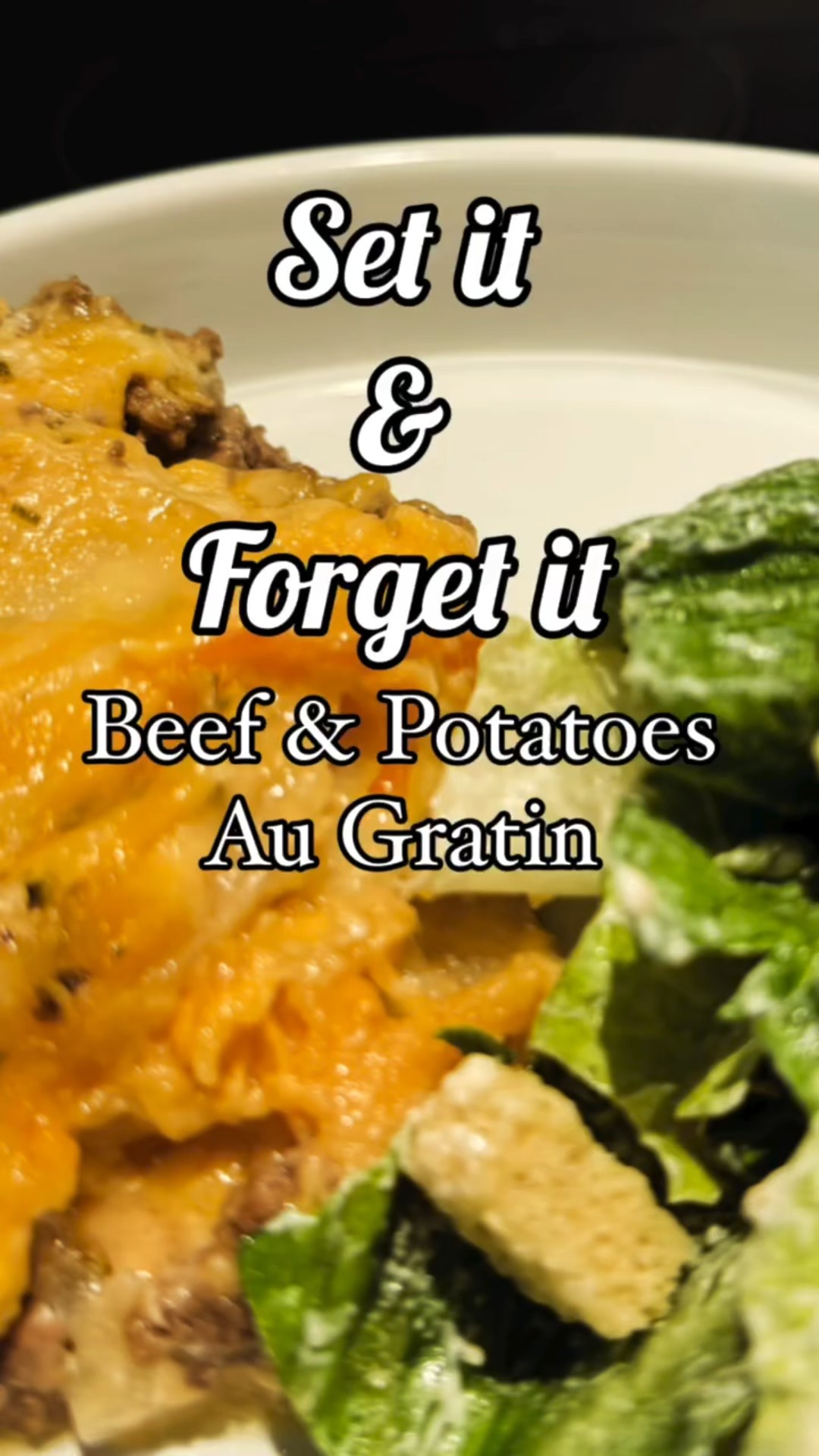Beef & Potatoes Au Gratin
Easy, hearty & full of flavor

This Beef & Potatoes Au Gratin is pure comfort in every bite. 🧀🥔🍖

Ingredients:
1 lb ground beef
3–4 medium potatoes (thinly sliced)
2 cups shredded cheddar cheese
2 cups shredded gruyere cheese
1/3 cup heavy cream
2 tbsp butter
1/4 cup chopped parsley, 
1/2 cup chopped onion 
1/4 cup chopped chives
Salt/Pepper

Steps:
1.	Brown the beef and onions, add some salt/pepper. Once cooked, add the chopped parsley and mix
2.	In the slow cooker, add a layer of potatoes, beef, cheese. 
3. Another layer of potatoes, beef, pour the heavy cream, add the rest of the cheese, sprinkle the chives
Cook on high for 5 hours

Save this recipe — you’ll want it again and again!

#comfortfood #easyrecipe #dinnerinspo #augratin #homemaderecipes #weeknightmeals