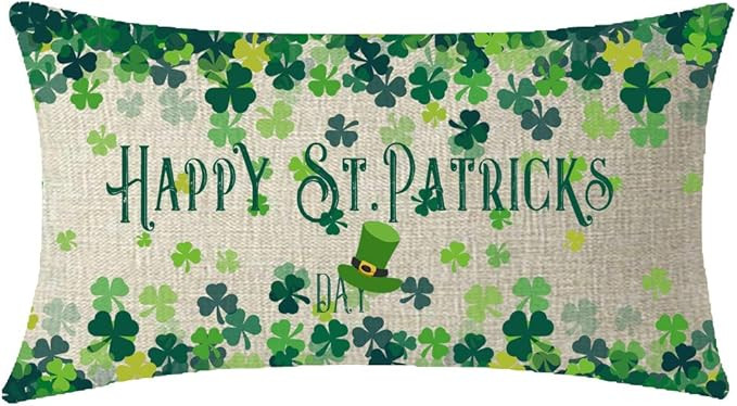 NIDITW Nice Sister Gift Happy St Patricks Day Watercolor Lucky Shamrocks Clover With Green Hat Bo... | Amazon (US)
