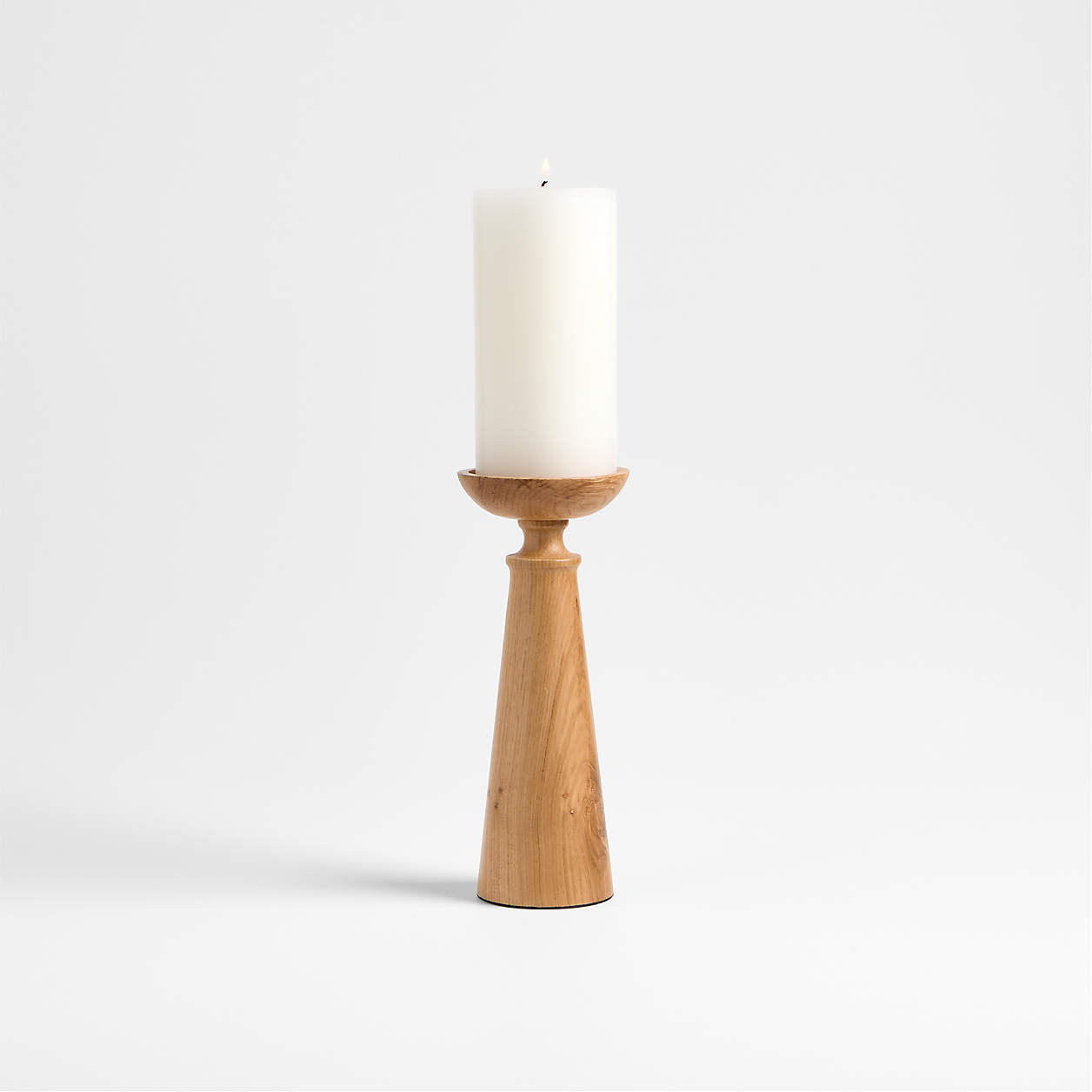 Izumo Large Oak Pillar Holder 9" + Reviews | Crate & Barrel | Crate & Barrel