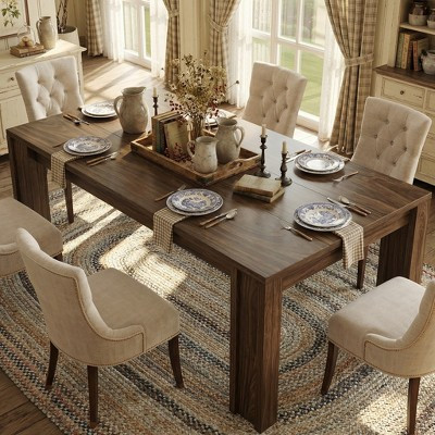 71" Long Dining Table for 6-8, Large Farmhouse Rectangular Kitchen Dining Room Table, Wooden, Thick Frame & Sturdy Legs,  for Dinner, Kitchen, Office | Target