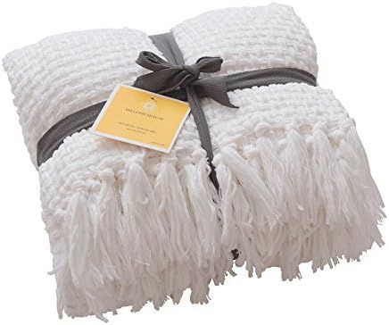 Melody House Throw Blanket Super Soft Decorative Woven Plaid Pattern Throw with Tassels, 60x80, B... | Amazon (US)