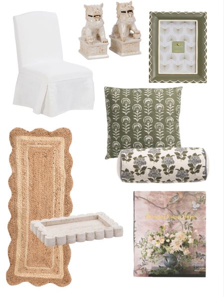 Green and grand millennial lovers, this one is for you!





Scalloped jute rug runner, TJ Maxx, marshals, throw pillows, slipcovered, dining chairs, foo dog, traditional coffee table book chinoiserie scalloped picture frame

#LTKHome