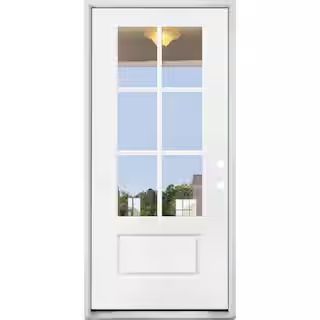 Steves & Sons 36 in. x 80 in. Legacy 6 Lite 3/4 Lite Clear Glass Left Hand Inswing White Primed F... | The Home Depot