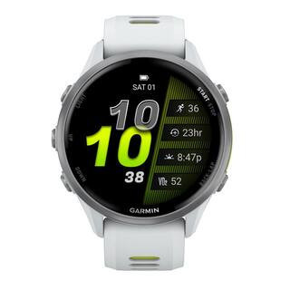 Forerunner 970 Running Smartwatch in Whitestone/Amp Yellow, 1.9 in x 0.5 in | The Home Depot