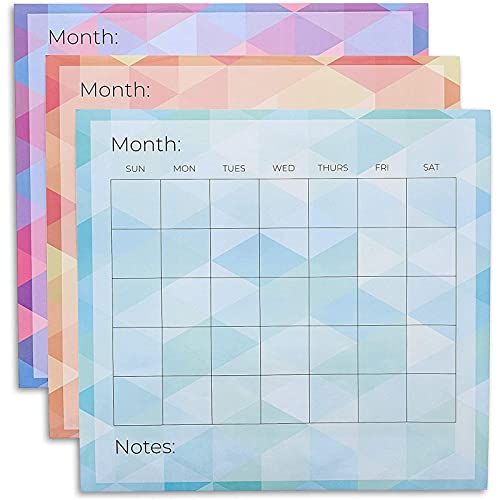 Adhesive Monthly Dry Erase Wall Calendar Reusable Undated (13.75 x 12.8 In, 6 Pack) | Amazon (US)