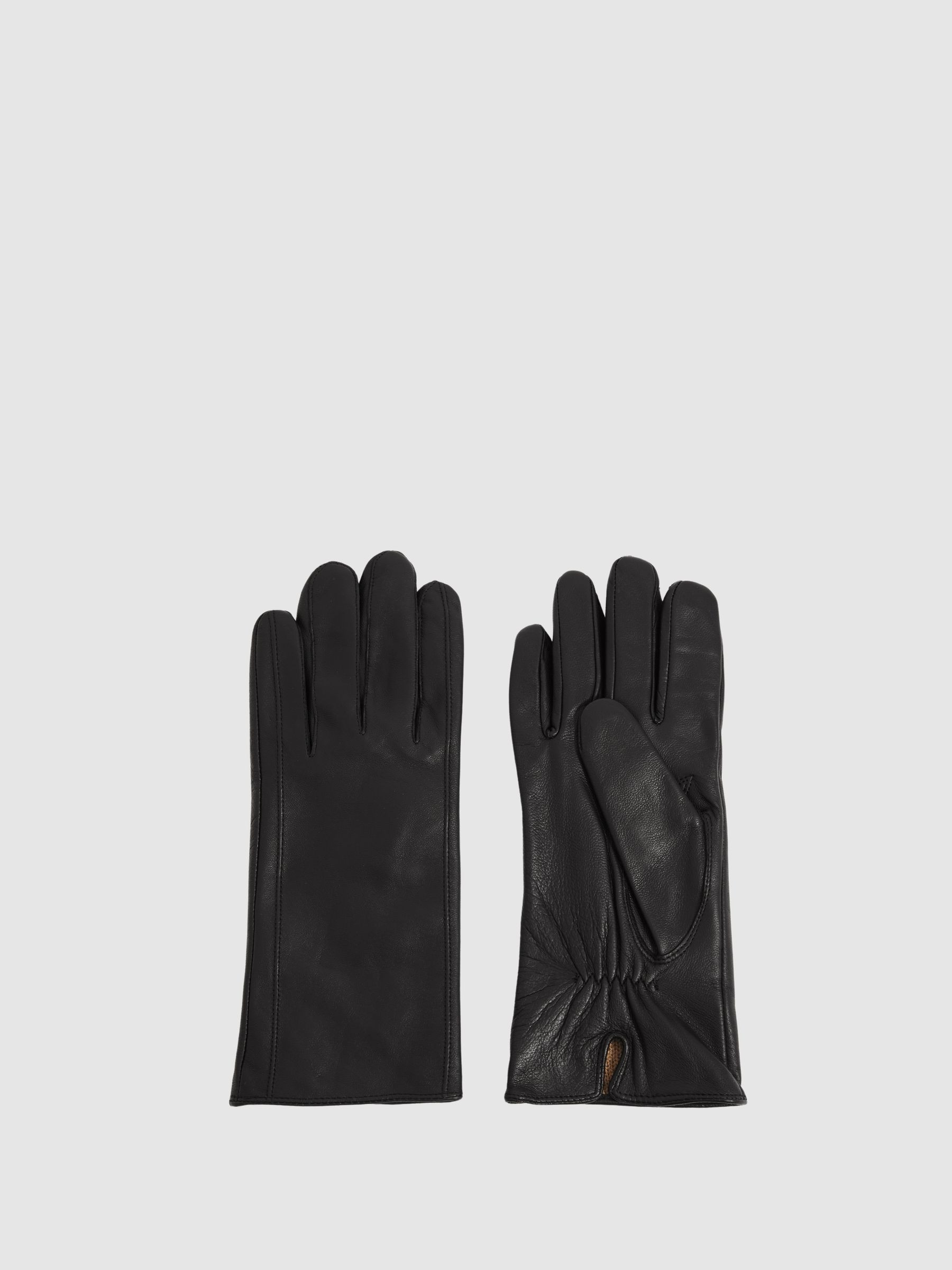 Reiss Leather Gloves in Black - REISS | Reiss UK