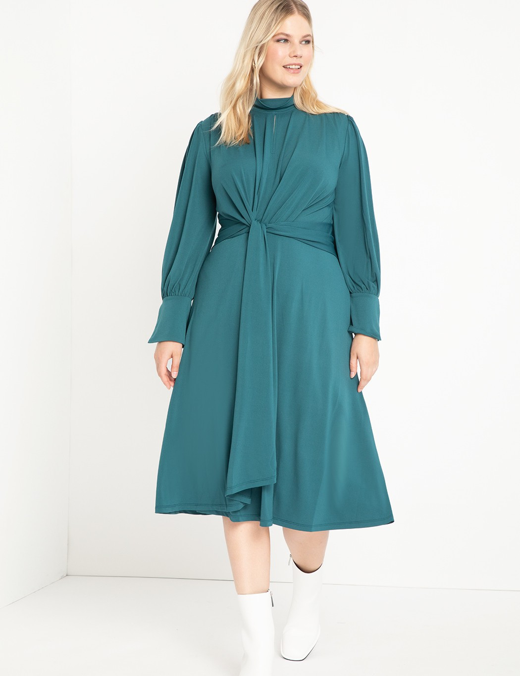 Mock Neck Keyhole Dress | Eloquii