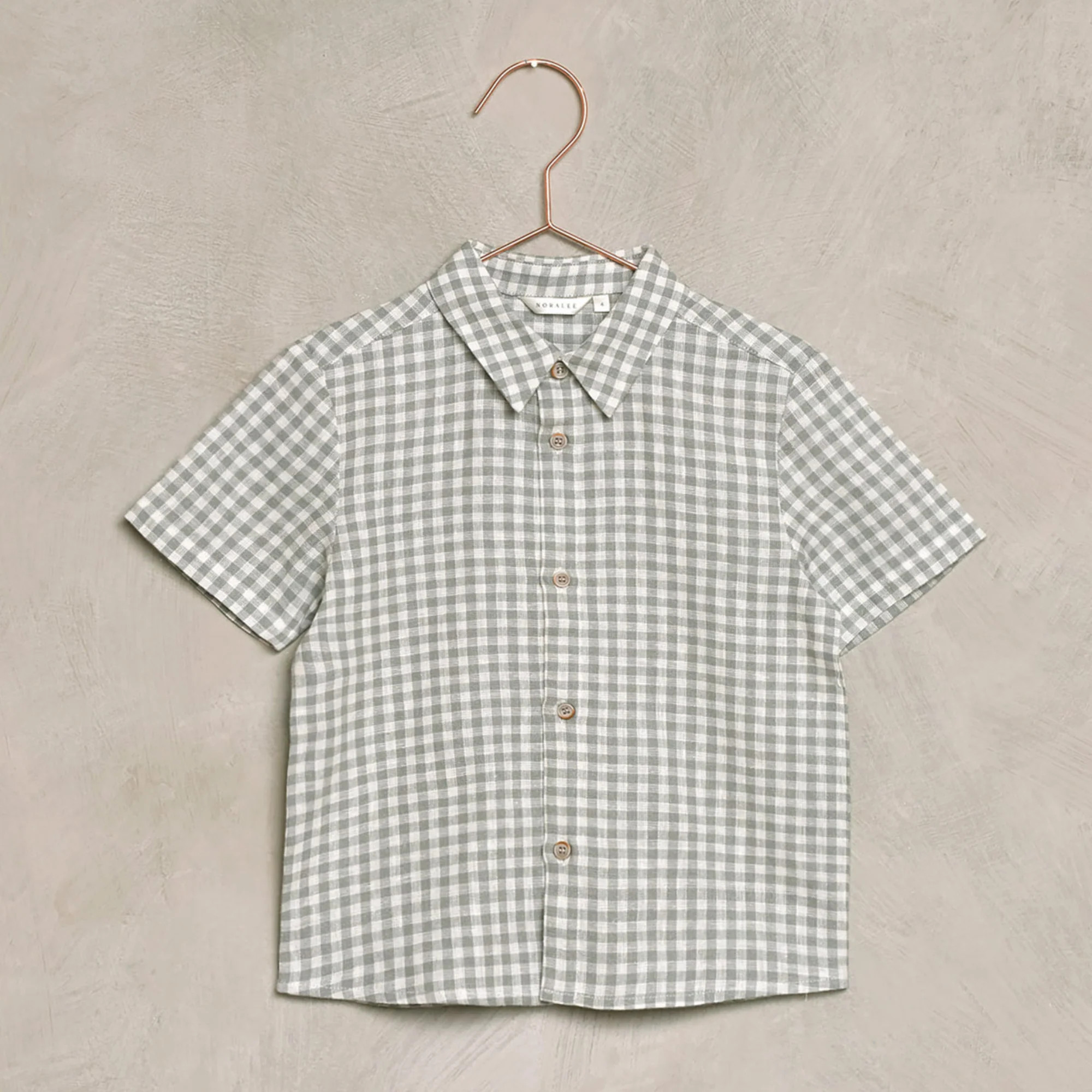 Atlas Shirt, Dusty Blue Gingham | SpearmintLOVE