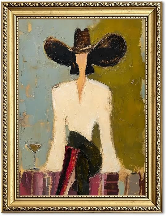 Vintage Western Cowgirl Wall Art, Abstract Cowboy Martini Wall Decor Painting Southwestern Woman ... | Amazon (US)