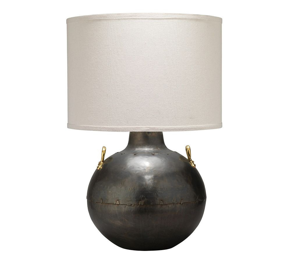 Platts Metal LED Round 25"" Table Lamp, Gunmetal | Pottery Barn (US)