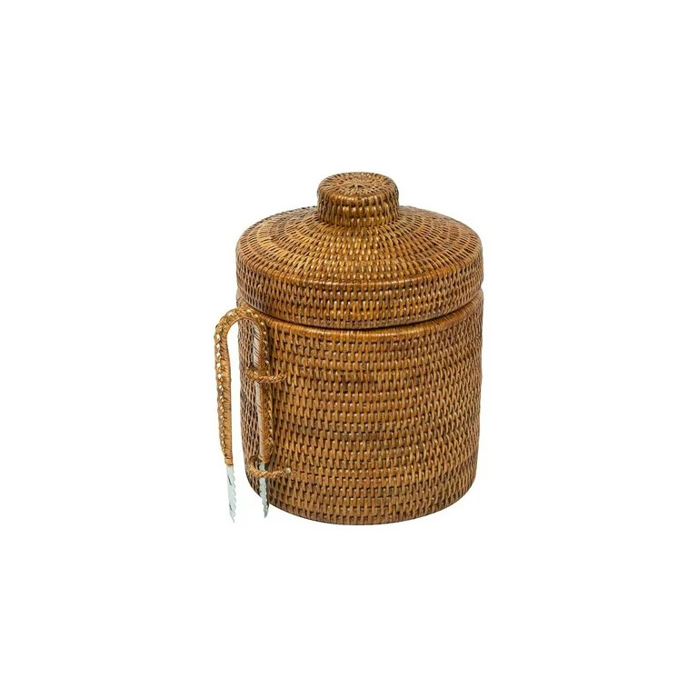 La Jolla Rattan Ice Bucket with Ice Tongs, Brown | Walmart (US)