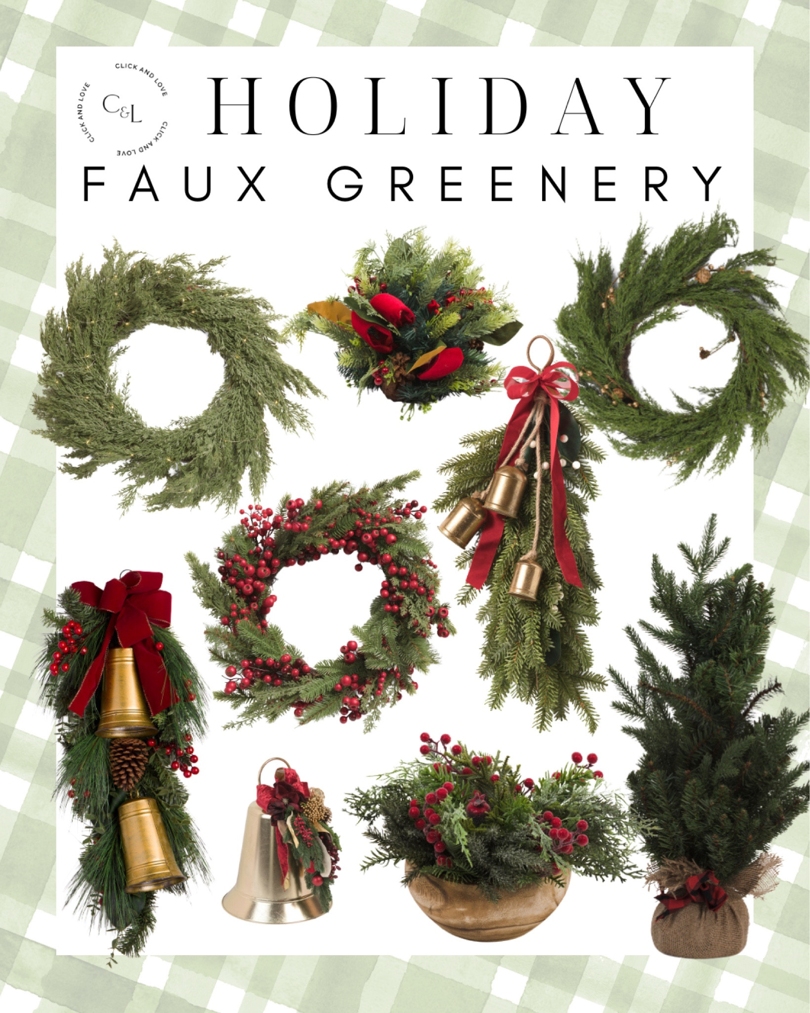 Holiday faux greenery picks from Marshall’s! Everything is $60 and under. A great mix of wreaths, garland and more. 

Christmas garland, holiday tree, faux wreath, Living room, bedroom, dining room, holiday, classical Christmas decor, traditional Christmas decor, Holiday, Christmas, Christmas decor, holiday decor, seasonal decor, budget friendly home decor, holiday essentials, holiday must haves, Christmas tree decor, gold bell, berry decor, mistletoe, mini tree 

#LTKHoliday #LTKHome #LTKFindsUnder50