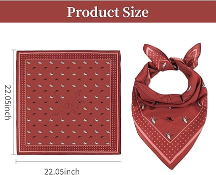 YARIEW Bandanas for Women Bandana for Men 22"x22" Cotton Bandanas Handkerchief for Western Access... | Amazon (US)