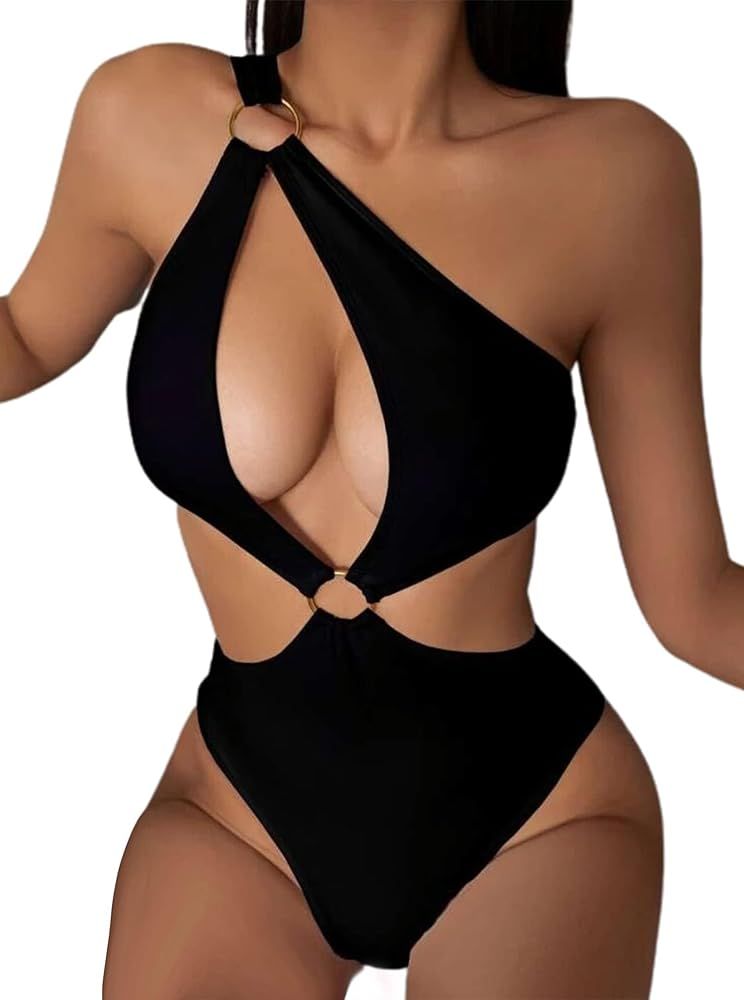 Benfoly Sexy One Piece Swimsuit: Womens High Cut Bathing Suit Cutout Monokini | Amazon (US)