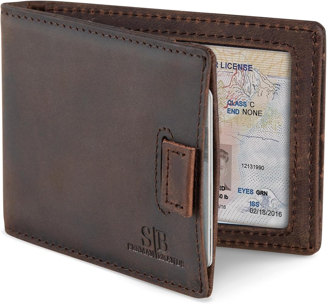 SERMAN BRANDS RFID Blocking Slim Money Clip Wallet \u2013 Leather Bifold Front Pocket Minimalist ... | Amazon (US)