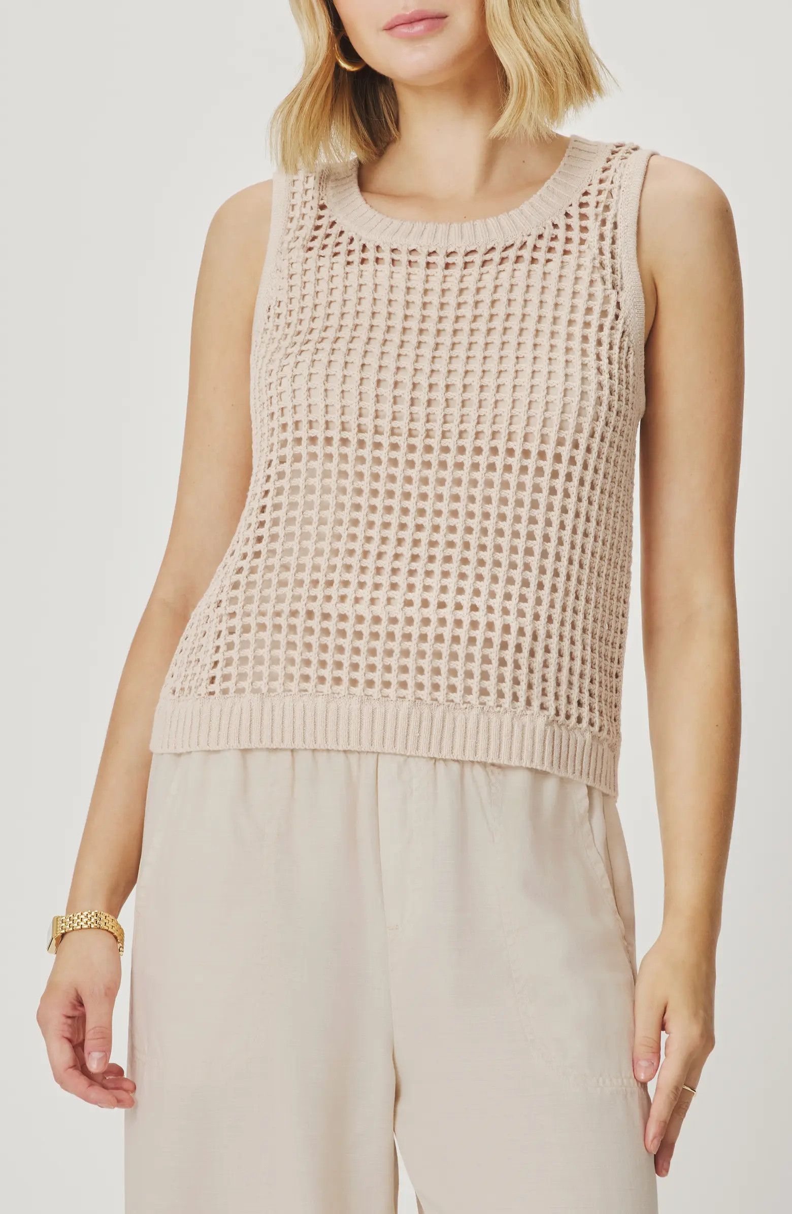Camellia Open Knit Sleeveless Sweater | Nordstrom
