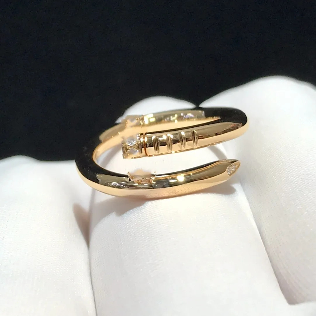 Top Quality Thick Designer Gold Ring nail ring top v-gold with diamond ring for woman man Electro... | DHGate