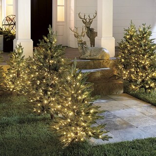 Staked Twinkling Frasier Fir Artificial Christmas Tree  3 Ft | Ballard Designs, Inc.