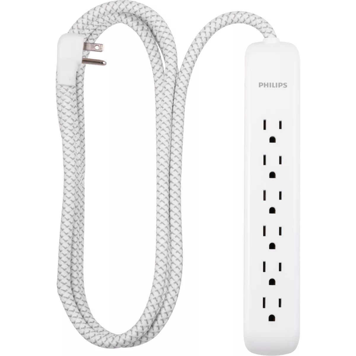 Philips 6-Outlet Surge Protector with 6ft Extension Cord, White | Target