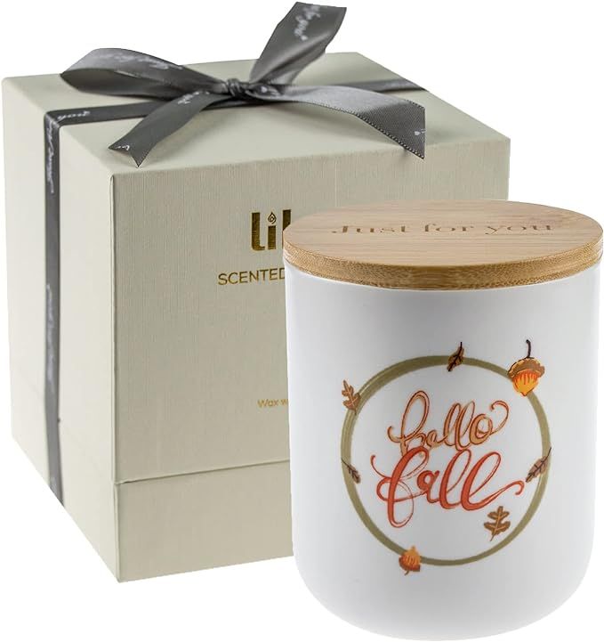 Lihome Hello Fall Candles - Fall Decorations for Home, Fall Gifts Pumpkin, Candles for Home Scent... | Amazon (US)