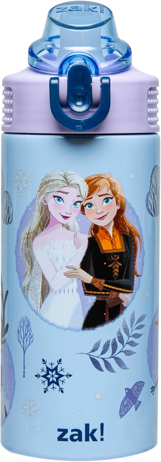 Zak Designs Disney Frozen Sage Kids Water Bottle For School or Travel, 14oz Stainless Steel Water... | Amazon (US)