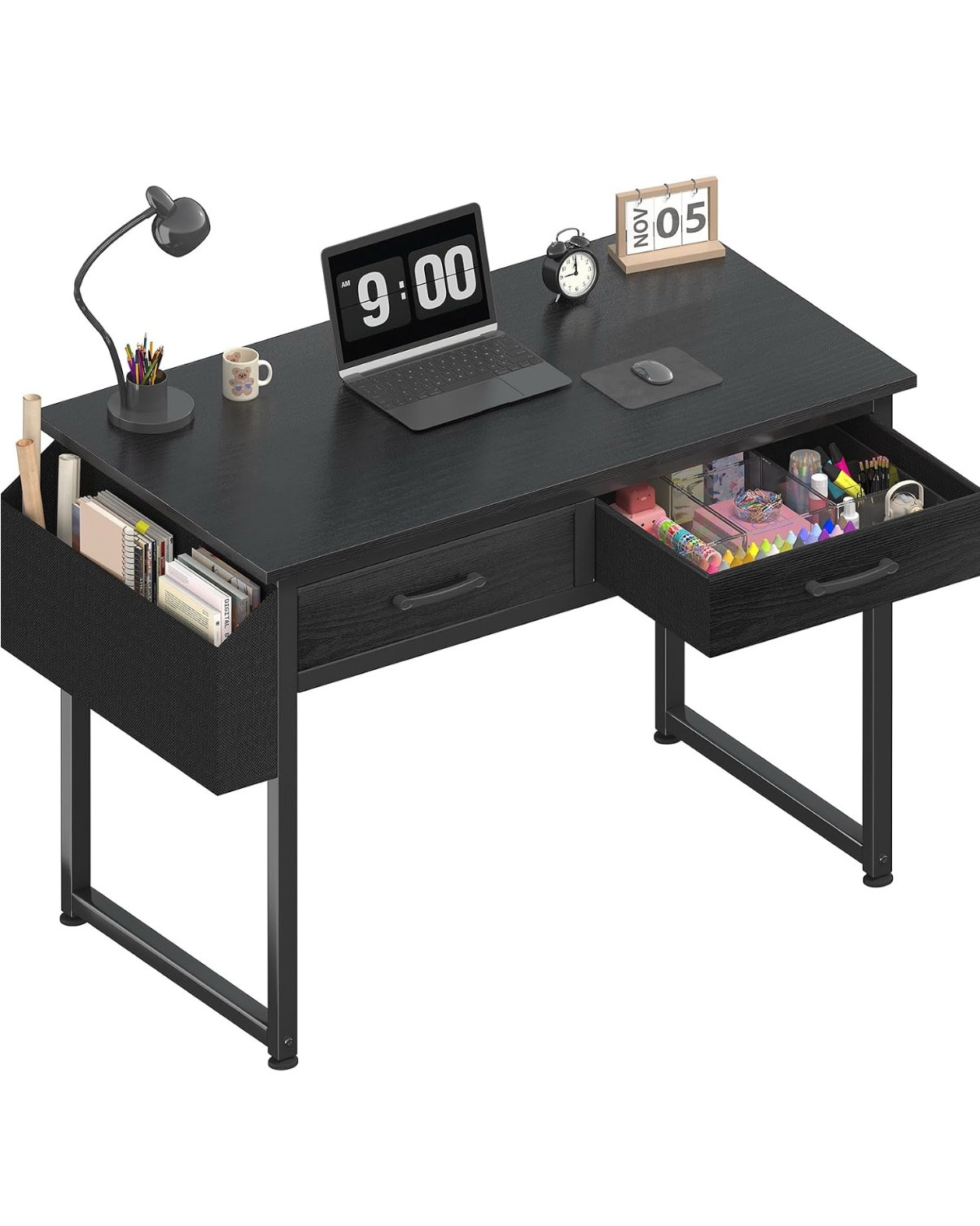 DLisiting Small Desk with Fabric Drawers for Bedroom, 32 Inch Gaming Desk with 2 Drawers for Small Space, Study Writing Table PC Desks, Black

#LTKFamily #LTKHome #LTKFindsUnder50