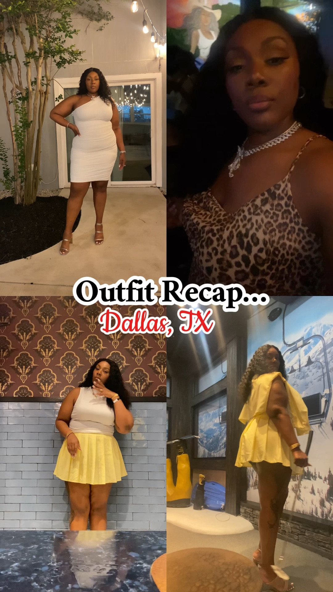 What I wore in Dallas, Texas! 😍🥰🥰🍾☀️

I will be posting detailed posts for each Look except for the black dress because I didn’t get any pics in it.. 😩🫠