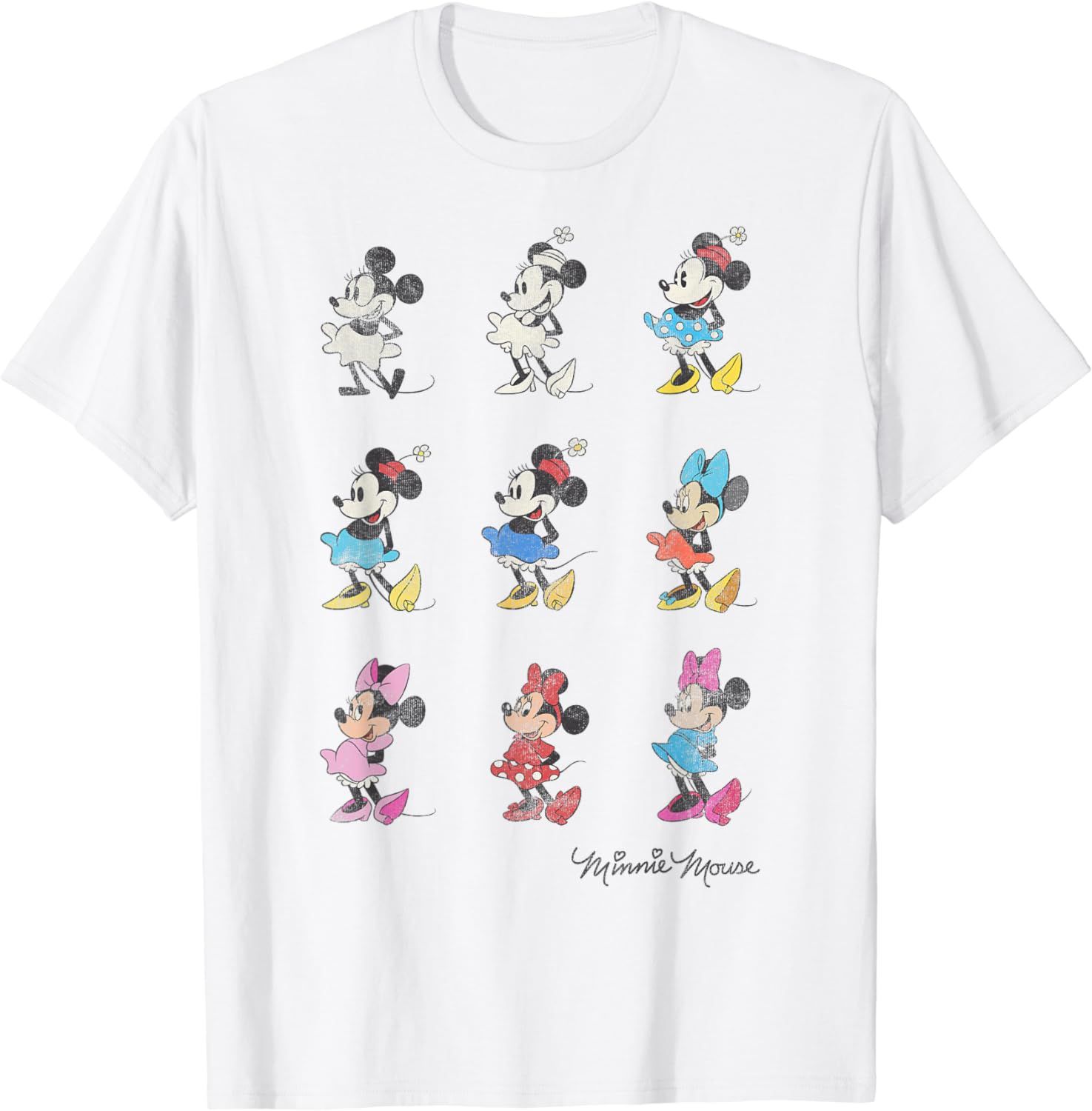 Disney Mickey And Friends Minnie Mouse Through The Years Short Sleeve T-Shirt,Small | Amazon (US)