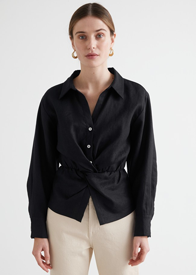 Buttoned Twist Waist Linen Blouse | & Other Stories (EU + UK)