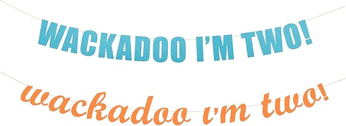 Wackadoo I'm Two! banner - Second Birthday, Happy 2nd Birthday, Bluey theme birthday party Hangin... | Amazon (US)