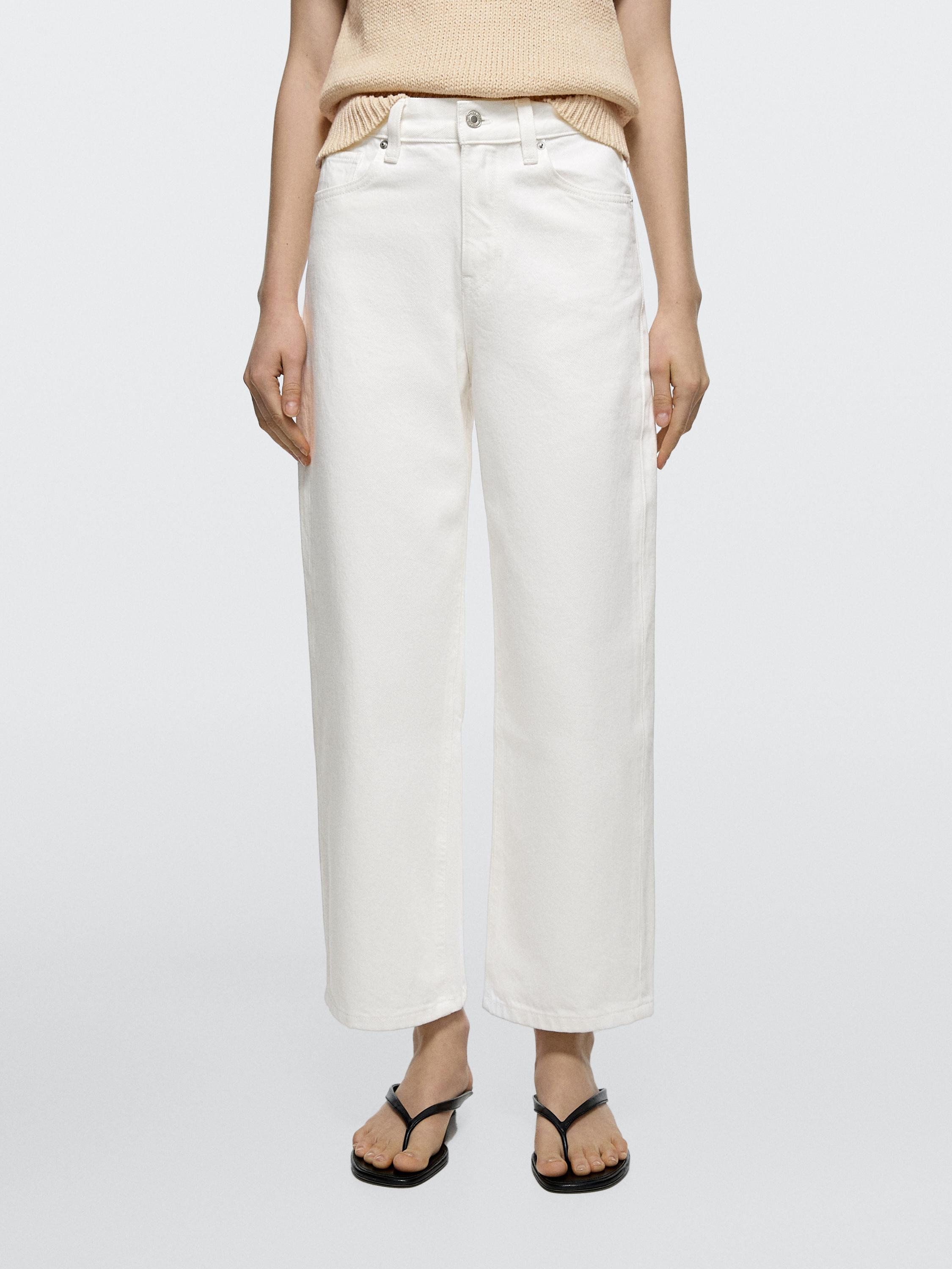 Jean wide leg cropped taille moyenne | Massimo Dutti FR