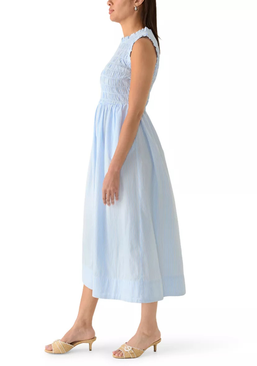 Women's Sleeveless Poplin Smocked Midi Dress | Belk