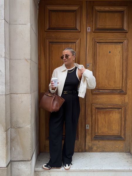 A chic yet casual outfit, ready for warmer weather and spring jackets now 🤞🏼

Jacket- H&M, Top- Massimo Dutti, Trousers- M&S, Bag- DeMellier, Sunglasses- YSL, Shoes- Sambas. 

#LTKworkwear #LTKstyletip #LTKsalealert