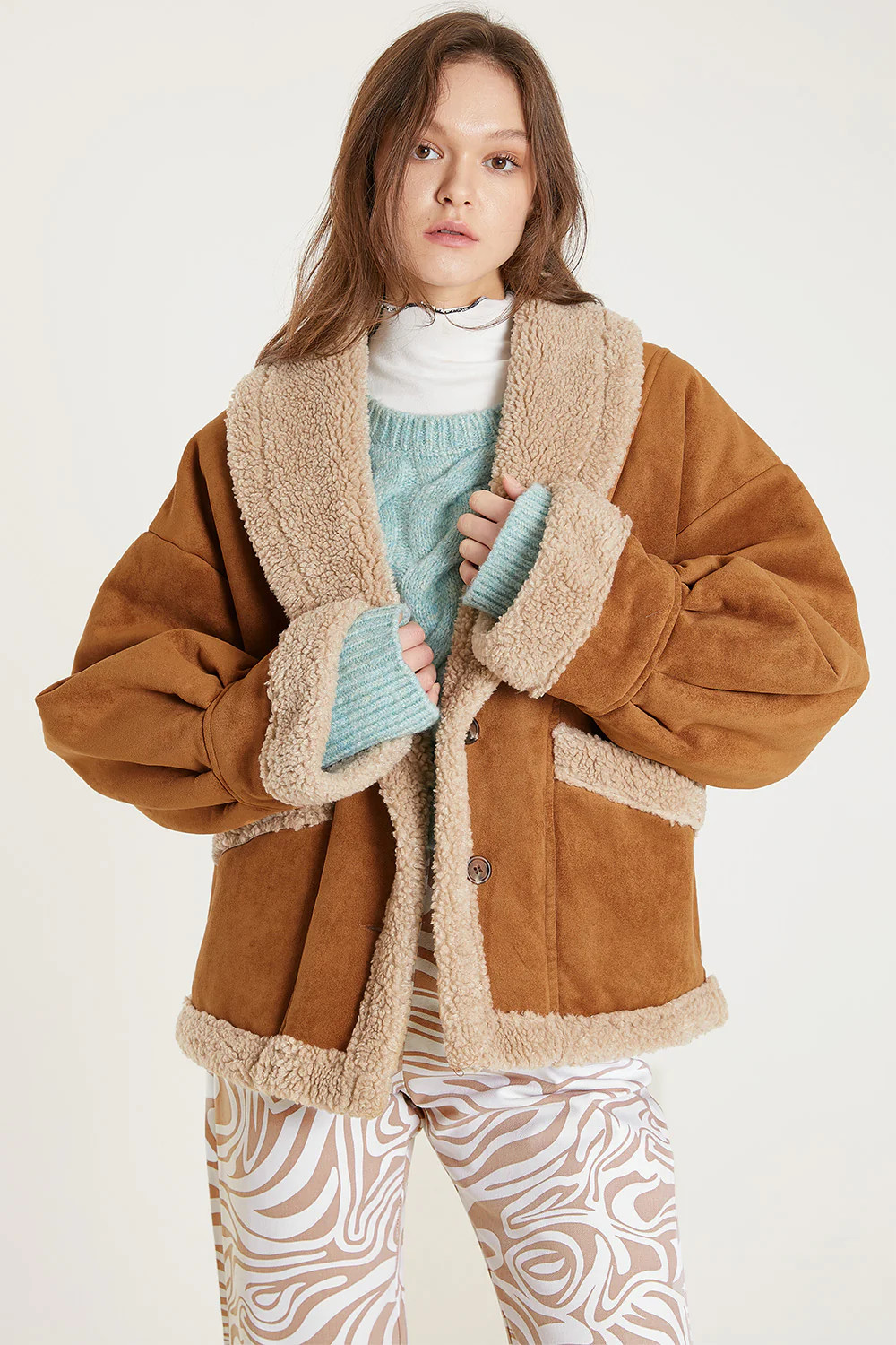 Ava Faux Shearling Jacket | Storets (Global)